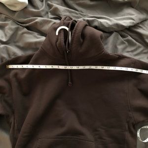 TNA Aritzia cozy fleece boyfriend hoodie large brown